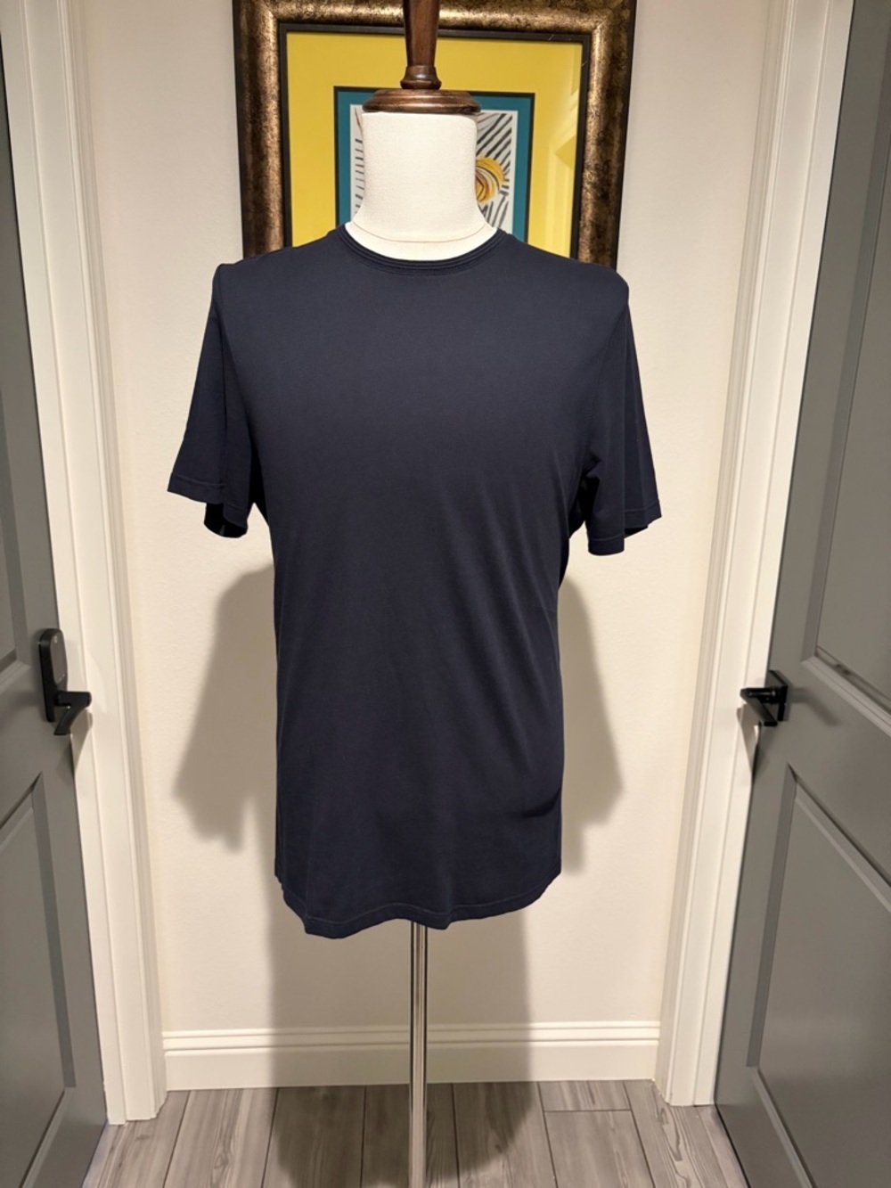 Ted Baker Men's Navy Blue Crew Neck Short Sleeve Shirt Tee Size 5 XL